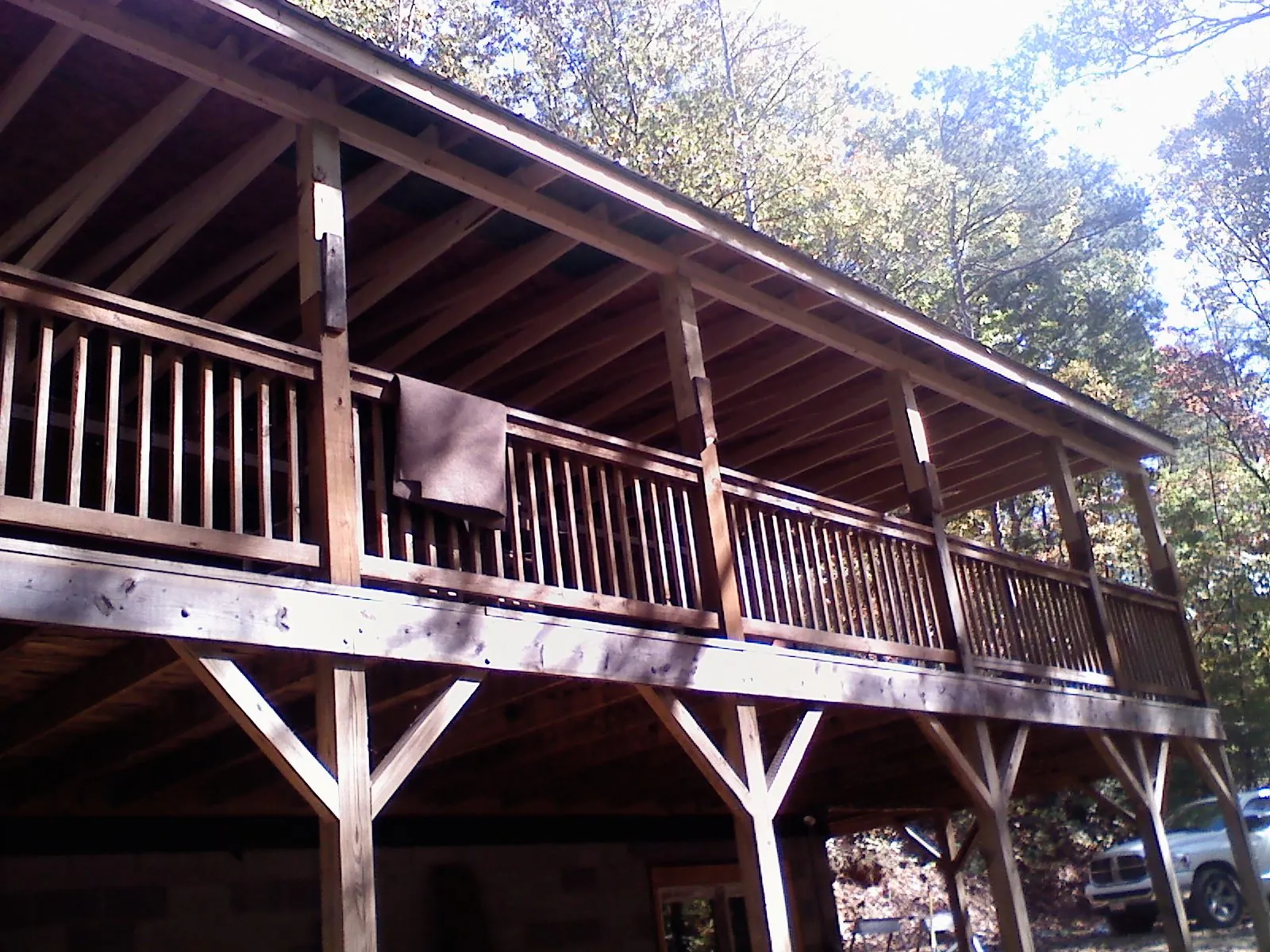 Timber framing under a new elevated porch and deck — Roof Leak Repair in Hooven by Roofing Brothers